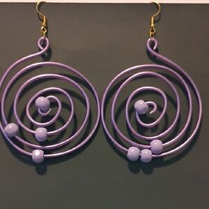 Hand Crafted Purple Swirl Earrings